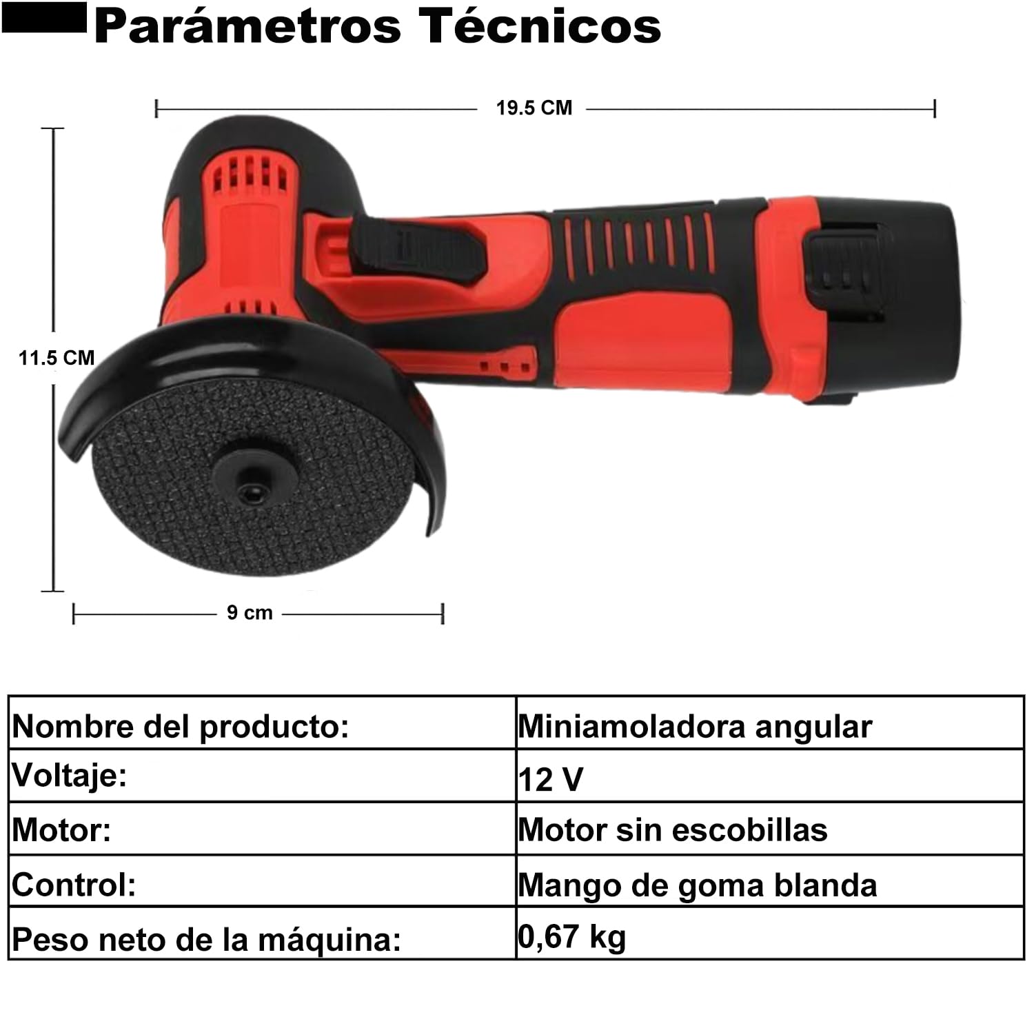 Mini Amoladora Angular, Multifunción Amoladora Pequeña a Doble Batería | Motor de Alta Potencia, 7 Accesorios, Corte Lijado Pulido, Caja, para Baldosas Madera Acero Piedra