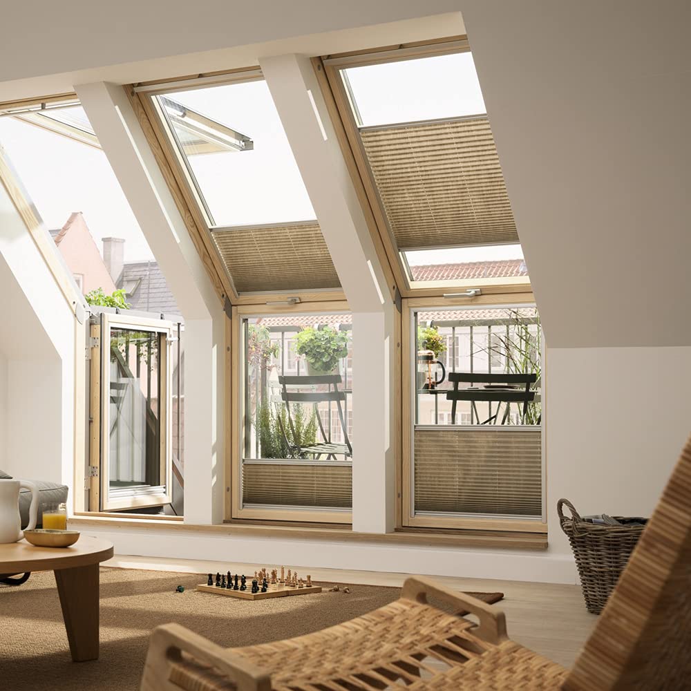 VELUX Original Plissee (FHL), Weisse Seitenschienen, FK08, Graphit/FHL FK08 1274SWL