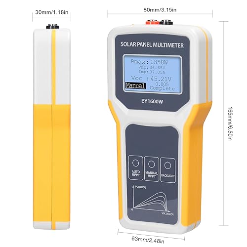 Miniatura 7 de Medidor de potencia solar CCCA Probador de panel solar Multímetro de panel fotovoltaico de 1600 W MPPT Dispositivo de prueba de voltaje de circuito