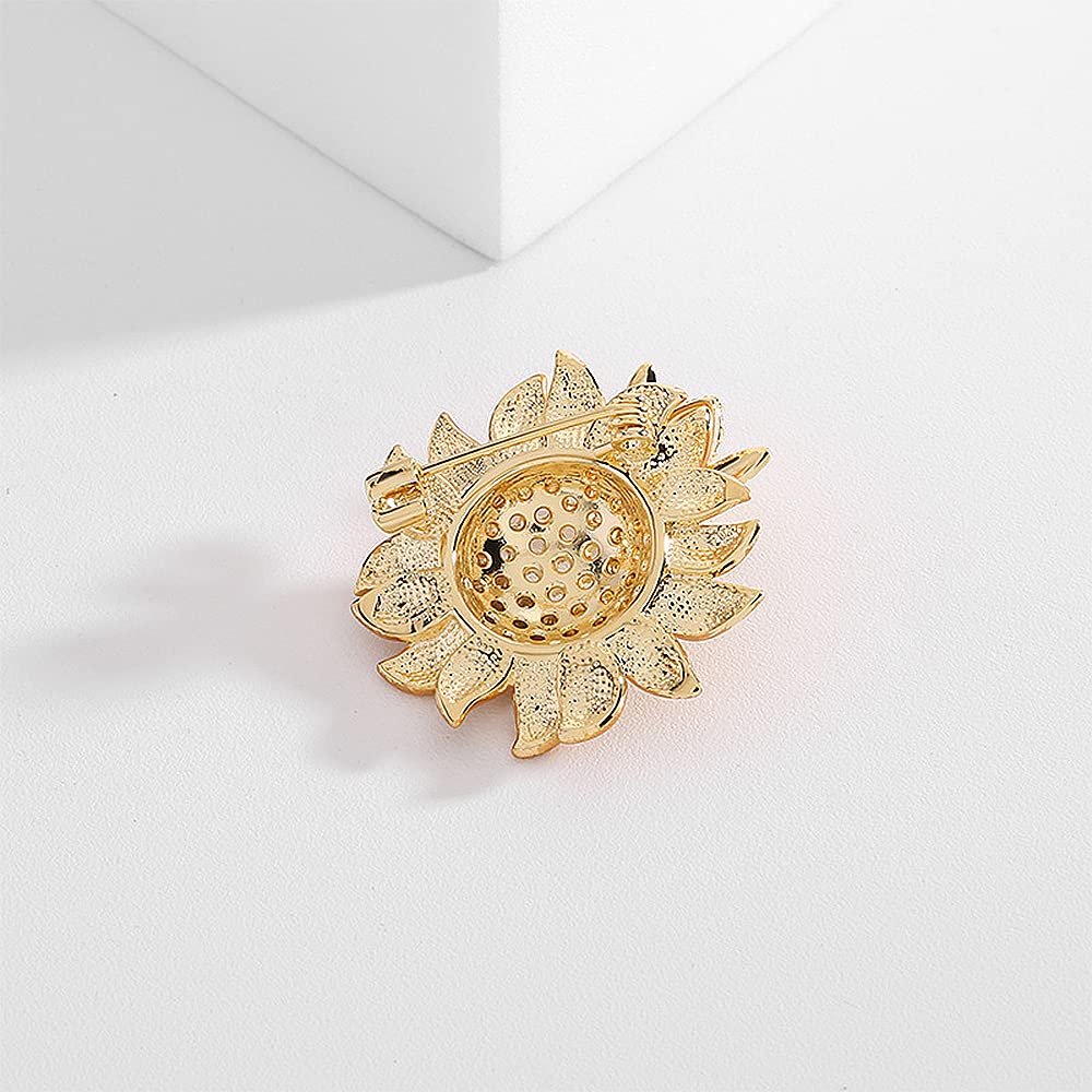 Broche de Girasol y Abeja para Mujer, Broche pequeño de Solapa con diseño Floral y Miel