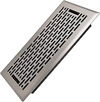 Howeall 4x10 Heavy Duty Walkable Floor Register Vent Cover - Boston Design Satin Nickel, Adjustable Airflow