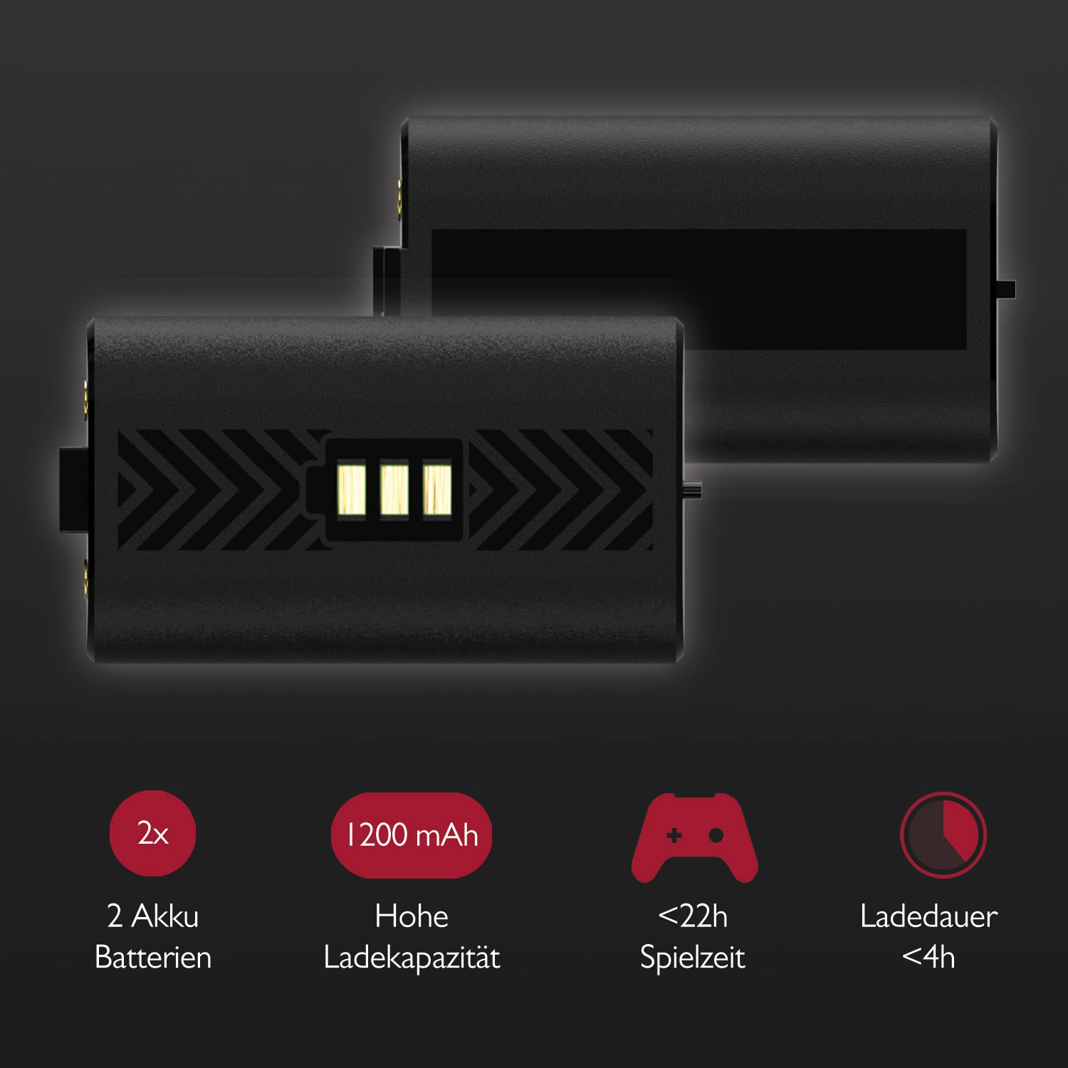 Lioncast Estación de carga para controlador Xbox con batería recargable (1200 mAh) para One/Series X/S, estación de acoplamiento con indicador LED