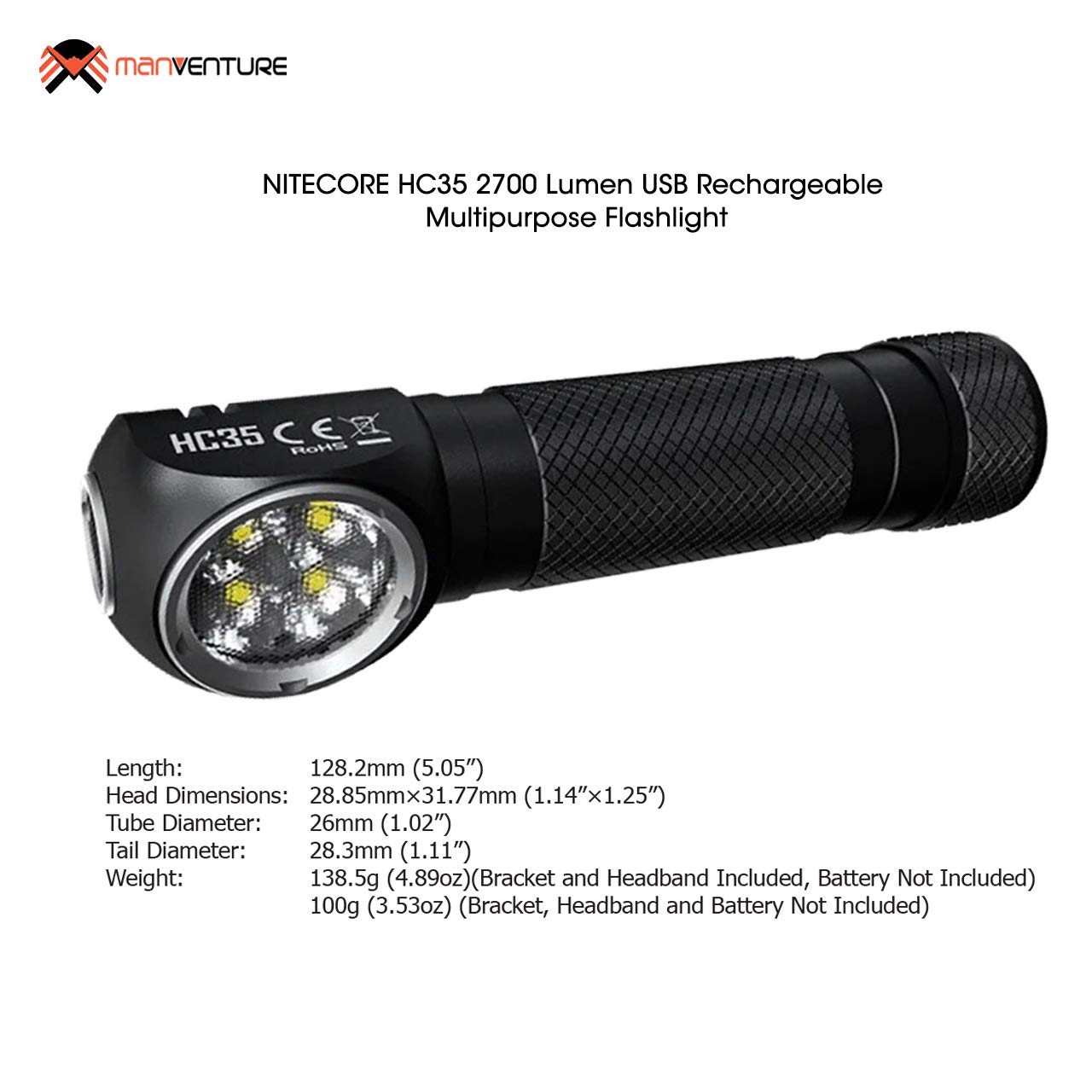 Nitecore NU05 V2 Hoofdlamp Oplaadbaar - Zwart | ZAKLAMP | Wij helpen je kiezen