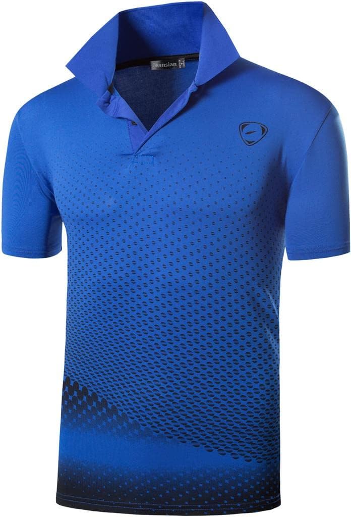 jeansian Golf Polo Shirt for Men Short Sleeve Dry Athletic Tennis Bowling T-Shirt Tshirt Tee Shirt LSL195 X-Large Lsl195_blue