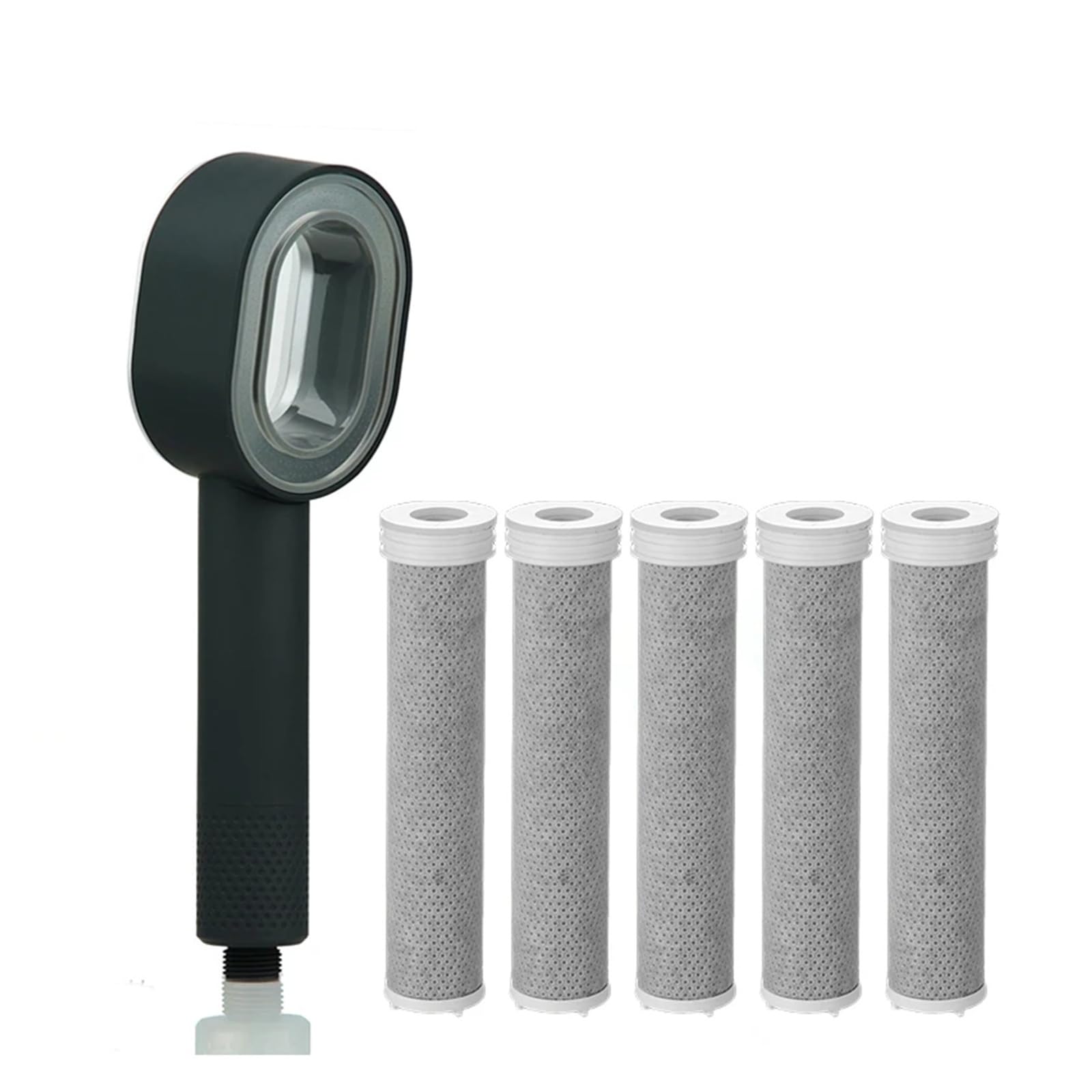 Luksusowy filtr głowicy prysznicowej o wysokiej wydajności, oczyszczacz wody z włókna węglowego do usuwania fluorku chloru i twardej wody (czarny zestaw - B)