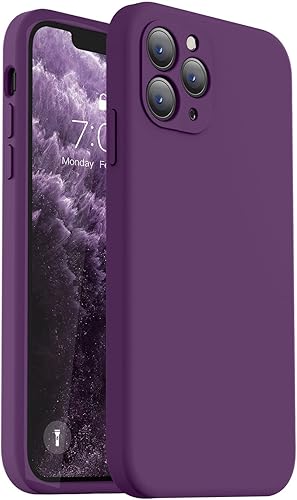 Vooii Funda compatible con iPhone 11 Pro Max, silicona líquida mejorada con bordes cuadrados protección de cámara forro de microfibra suave