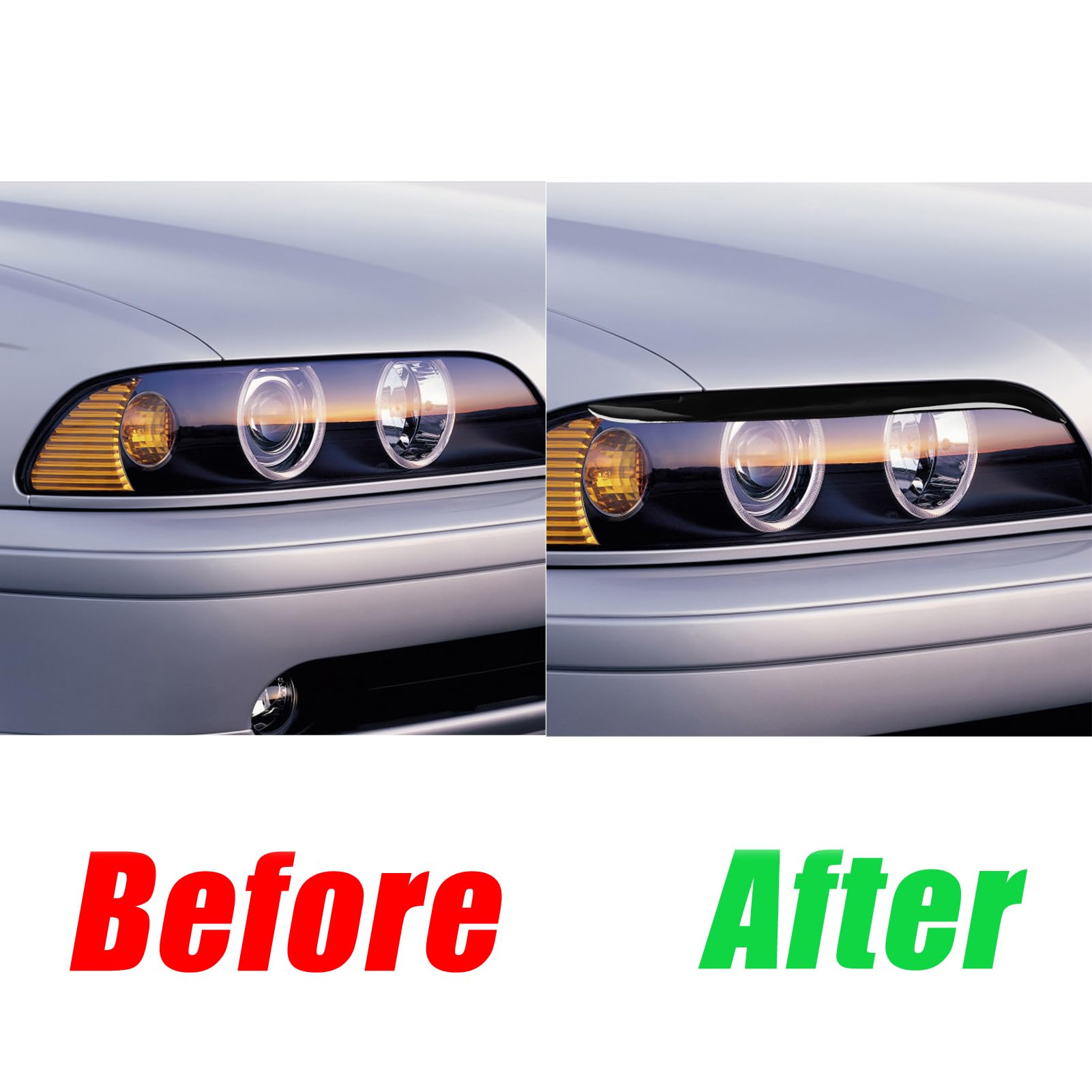 per BMW Serie 5 E39 1995-2003 Sopracciglia per fari Anteriori, palpebre, Adesivi, coperture, Finiture, Kit carrozzeria, Tuning