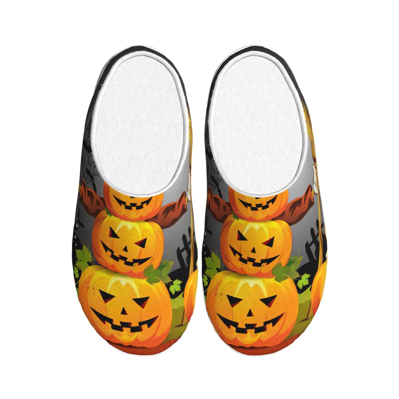 Pantoufles d'hiver chaudes peluche Halloween Noir 39 EU - 8