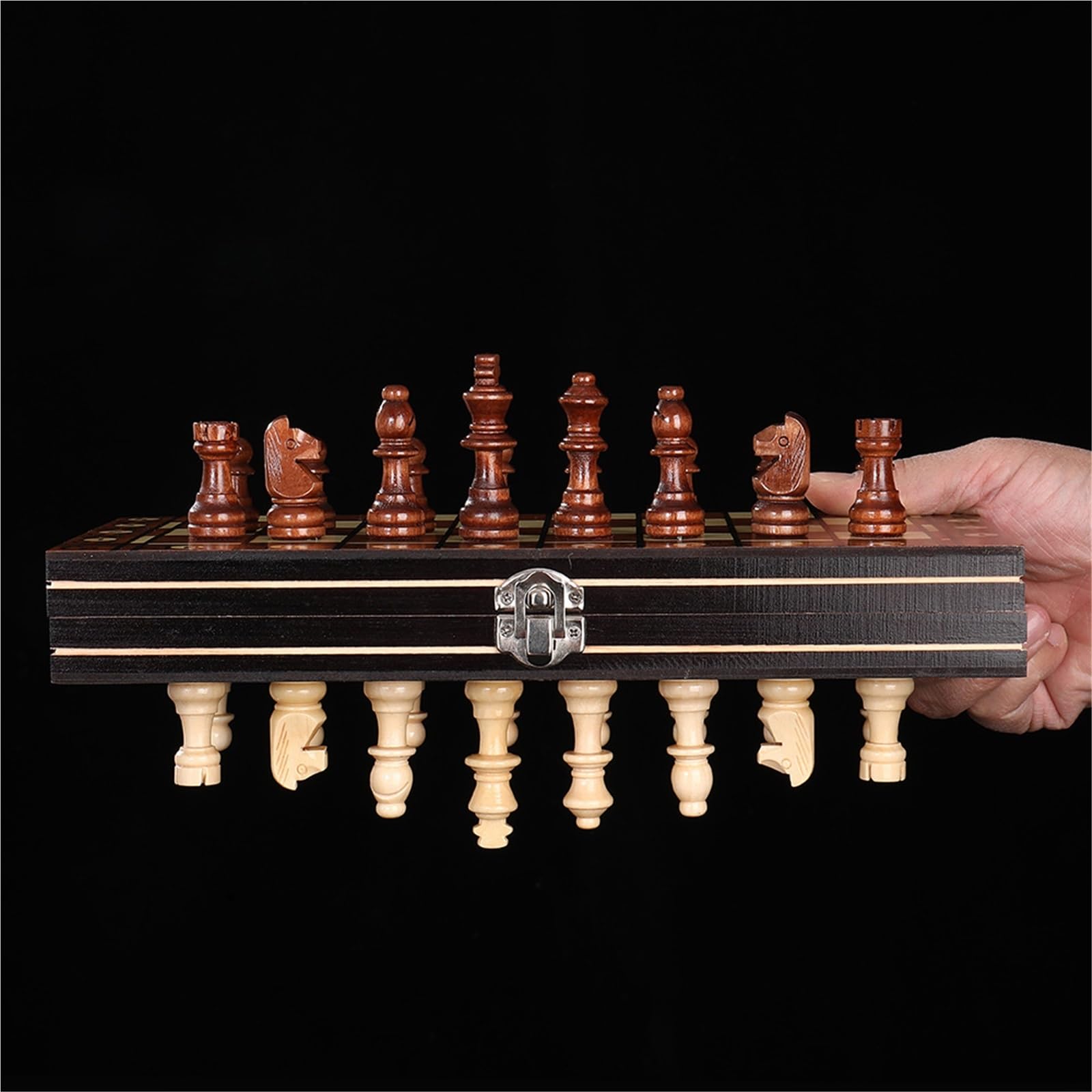 echiquier Jeu d'échecs magnétique en Bois 3 en 1, Comprenant pièces, Plateau et Rangement for pièces, for Adultes et Enfants. echecs Jeu(24cm)