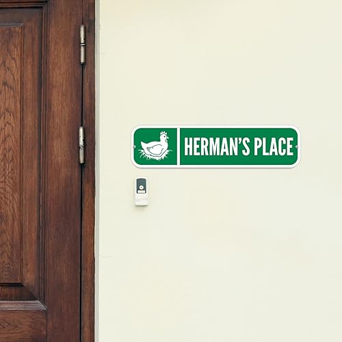 Miniatura 4 de SmartSign personaliza tu propio letrero de calle verde con símbolo de gallina, 6 x 24 pulgadas, aluminio reflectante 3M EG