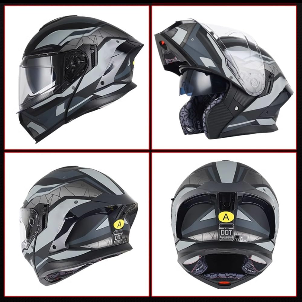 Casco Moto Modulare Apribile Integrato Bluetooth Integrale Flip Up Doppia Visiera Caschi Motocross Modulari Street Bike Omologato ECE per Uomo Donne Casco Modulare Scooter
