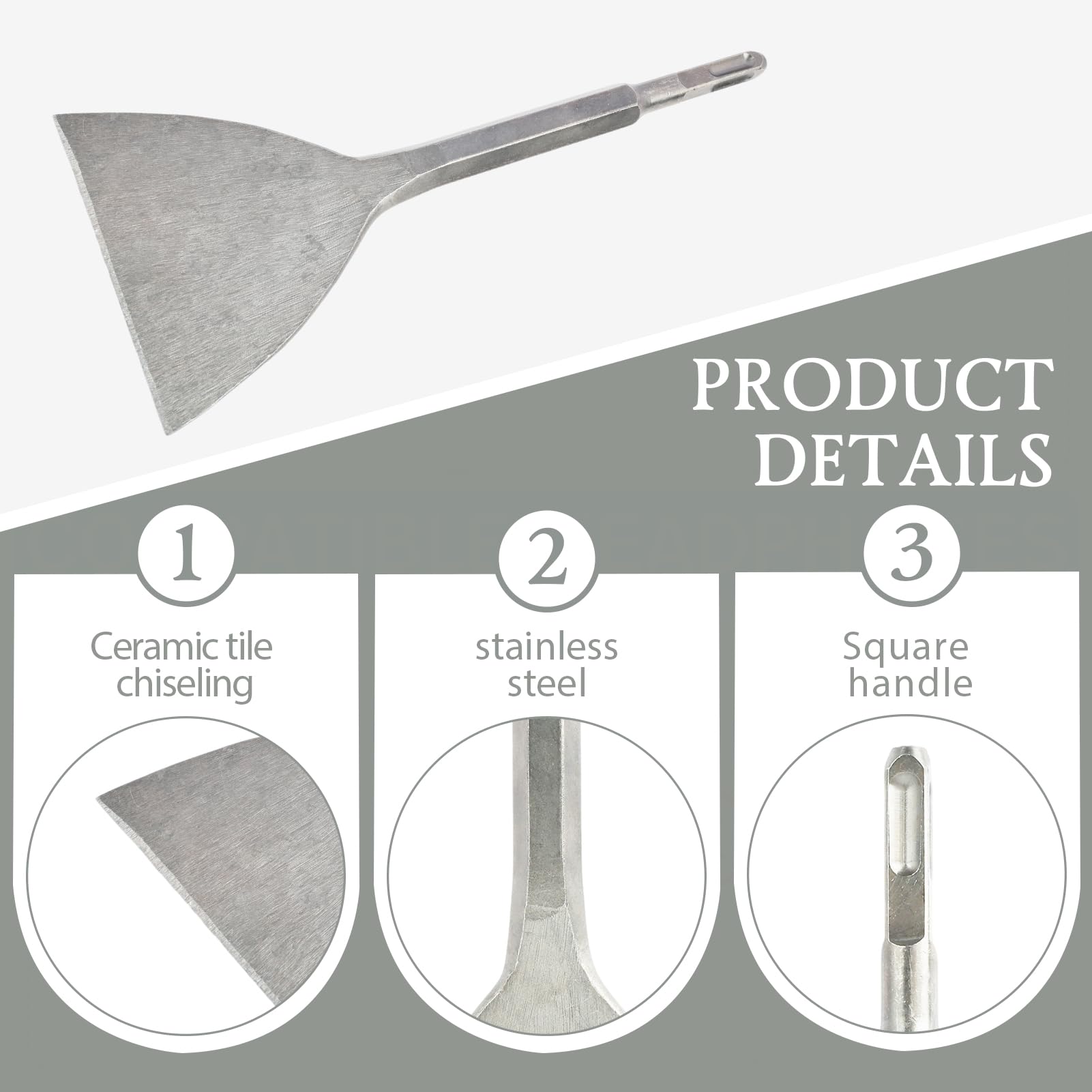 SDS Plus,Cincel Para Azulejos Sds 280 X 120 Mm Para Quitar Azulejos, Escarpa Sds Plus En ángulo Para Martillo Percutor, Cincel Albañil Plano Ancho Compatible