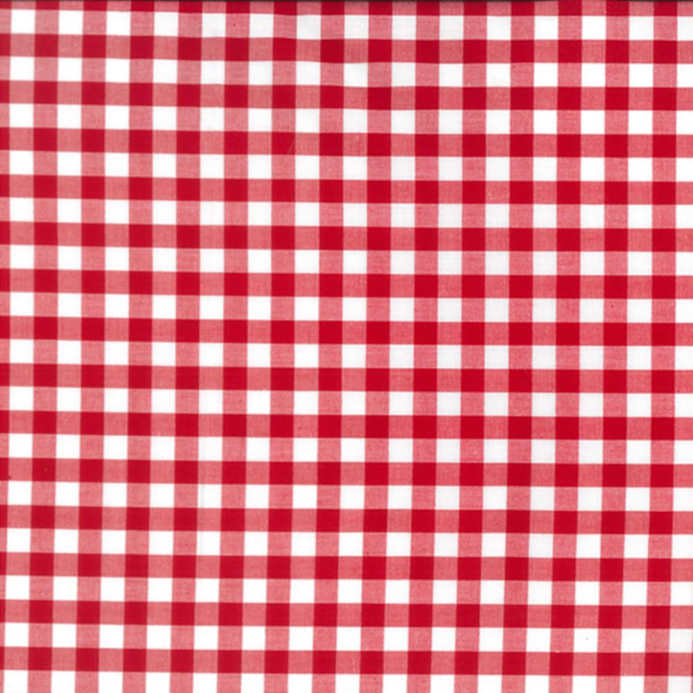 Oh Sew Crafty Limited Red 100% Yarn Dyed Cotton Fabric 9Mm Gingham Check Squares 144Cm Wide (Price Per Metre) (Red)