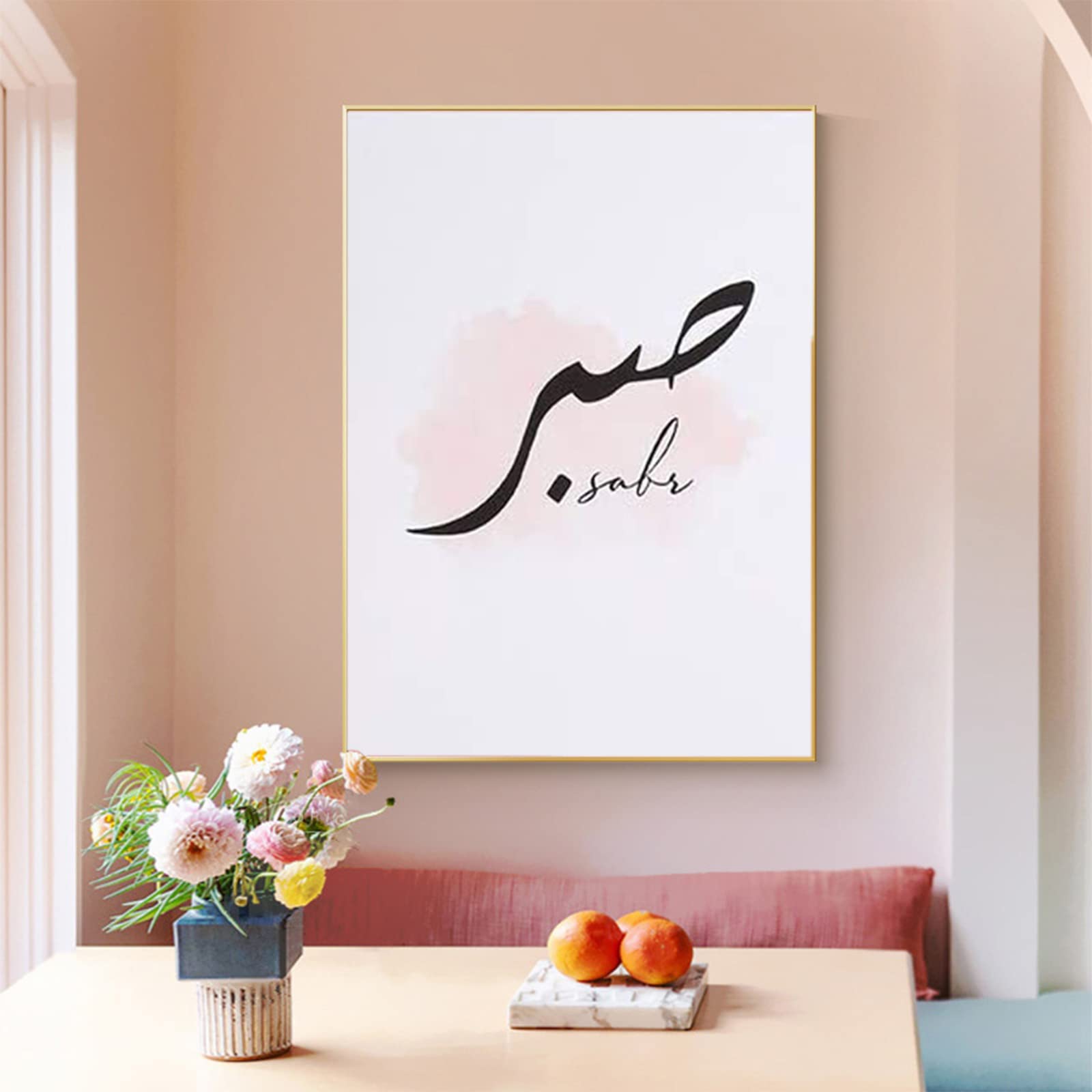 KLAKLA Leinwand-Wandbild 'Pflaumenblüte' – 61x122 Cm, Mit Schwarzem Holzrahmen, Für Wohnzimmer & Büro