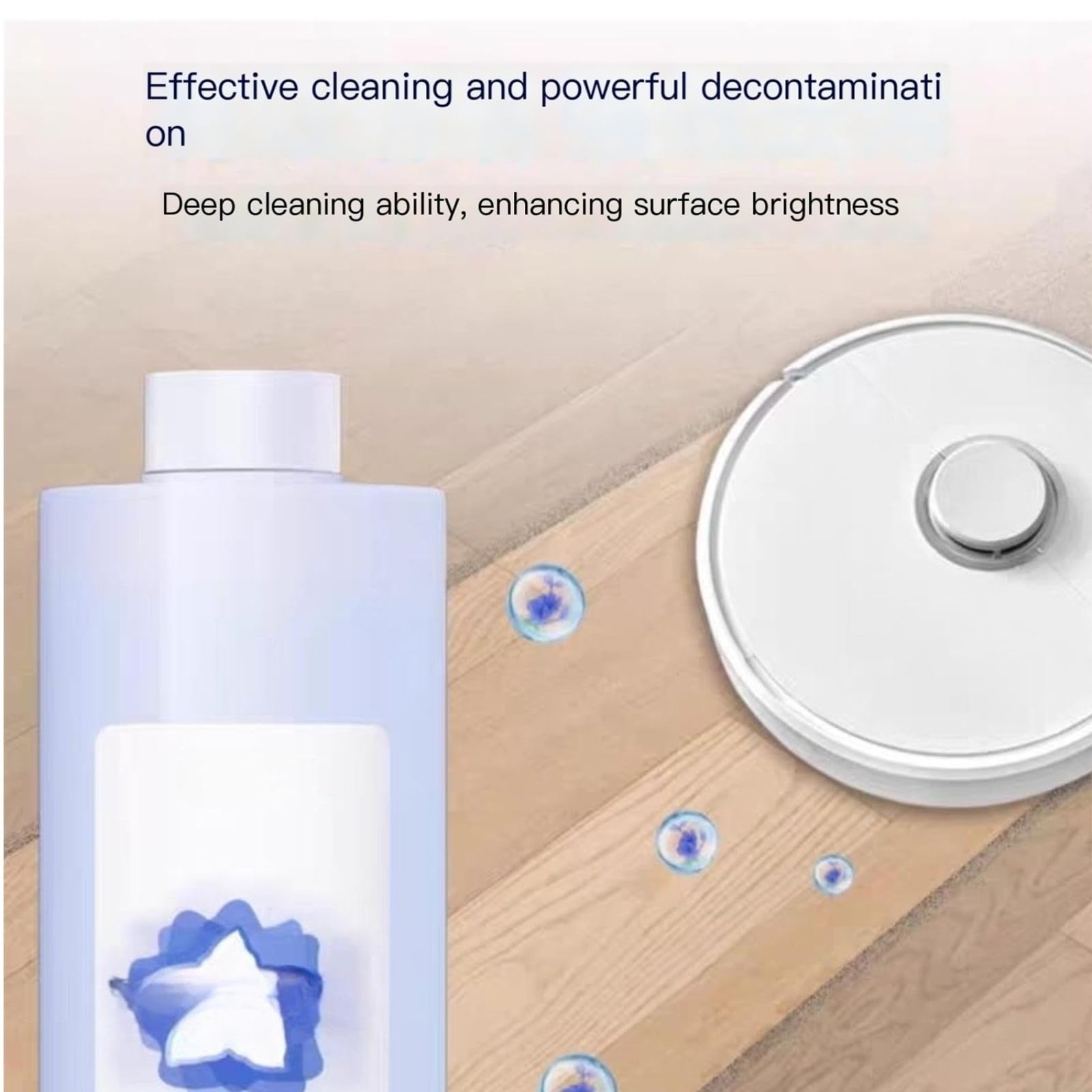 Líquido limpiador de pisos。 Aroma de campanilla de viento azul, 1L (33.8fl oz). Compatible para DEEBOT X2 /X2 OMNI / X2 COMBO。 Soluciones de limpieza de suelos(1L/2pc)
