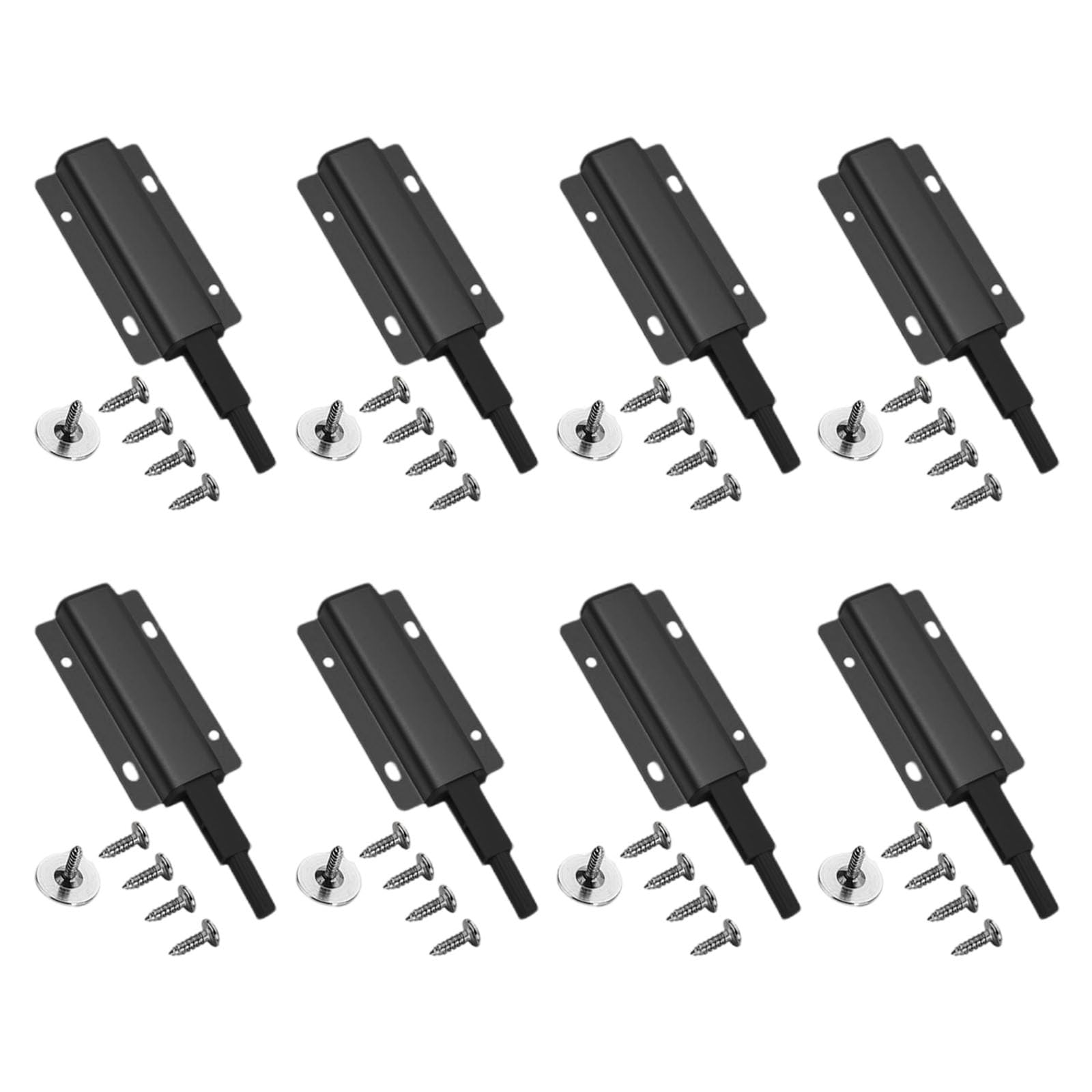 Lirrvb Black 8 Pack Portable Sturdy Push To Open Cabinet Hardwares Accessory For Hide Door And Drawers In Elegant Color Cabinet Hardwares