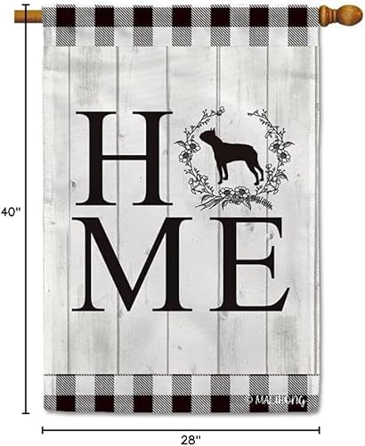 Vista 33 de Bandera de jardín para el hogar, silueta de perro, Chow Chow, búfalo, a cuadros, primavera y verano, para decoración del hogar, 12.5 x 18 pulgadas