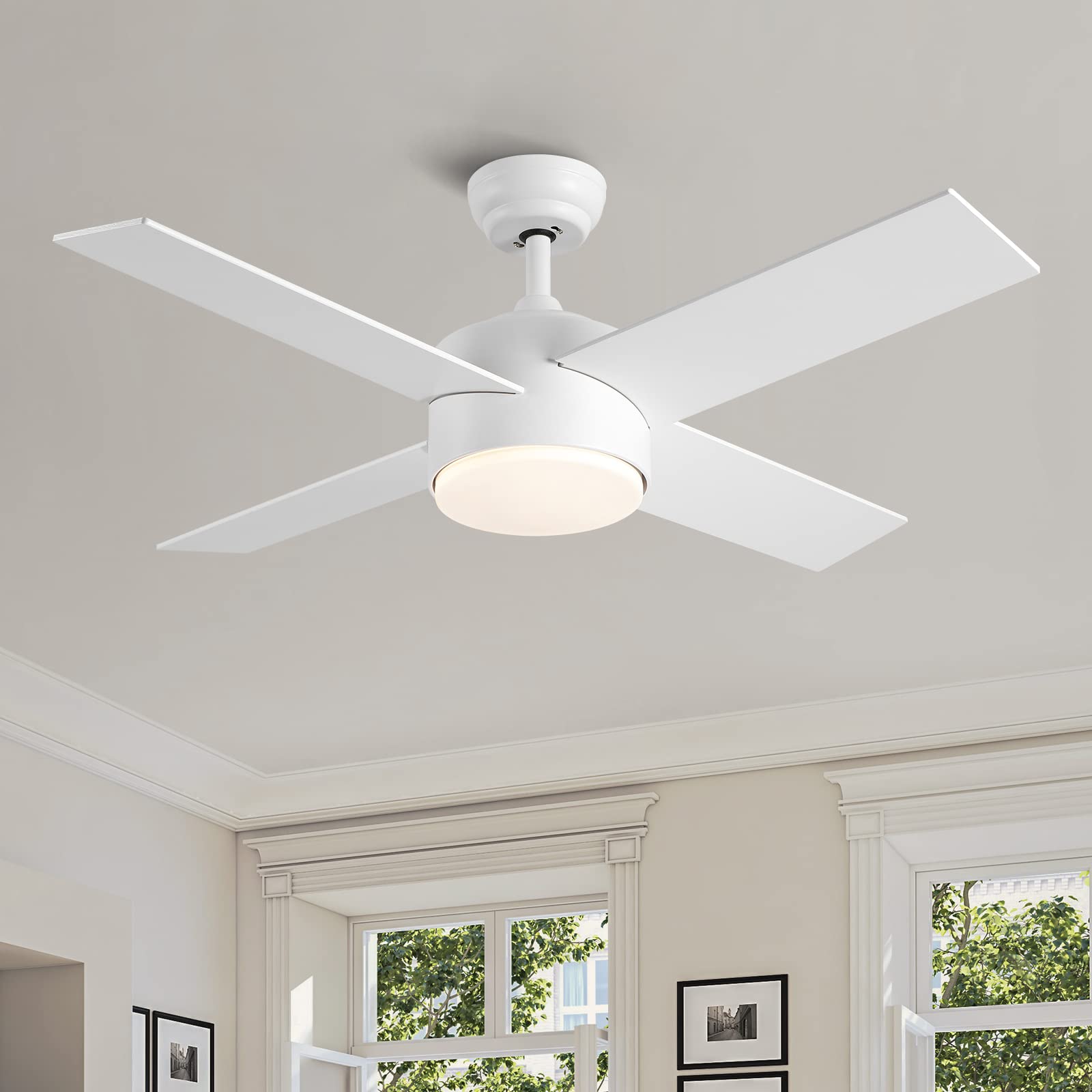 Ceiling Fans with Lights Remote Control,SNJ 44 inch Modern Ceiling Fan