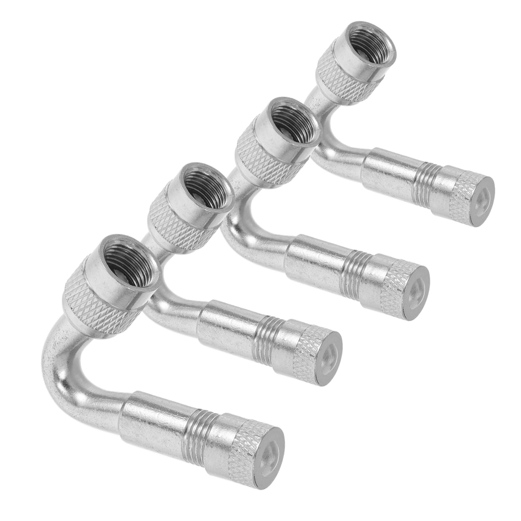 Abaodam 4pcs Valve Extension Rod 45 Degree Valve Stem Extension Valve Stem Extender Truck Tire Valve Stems Universal Valve Extender Bike Valve Extender Air Valve Extension Silver Copper