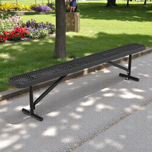 8FT Metal Outdoor Bench for Parks and Stylish Sitting Areas - Image 4