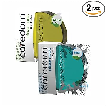 Caredom Combo Offer - Neem Dog Soap & Mint Dog Soap | Pack of 2 | 75 g * 2 Nos