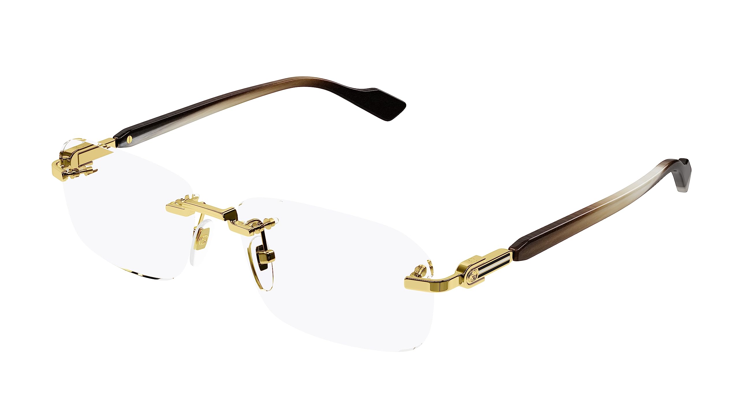 Gucci GG1221O 002 Gold Rectangular Men's Eyeglasses