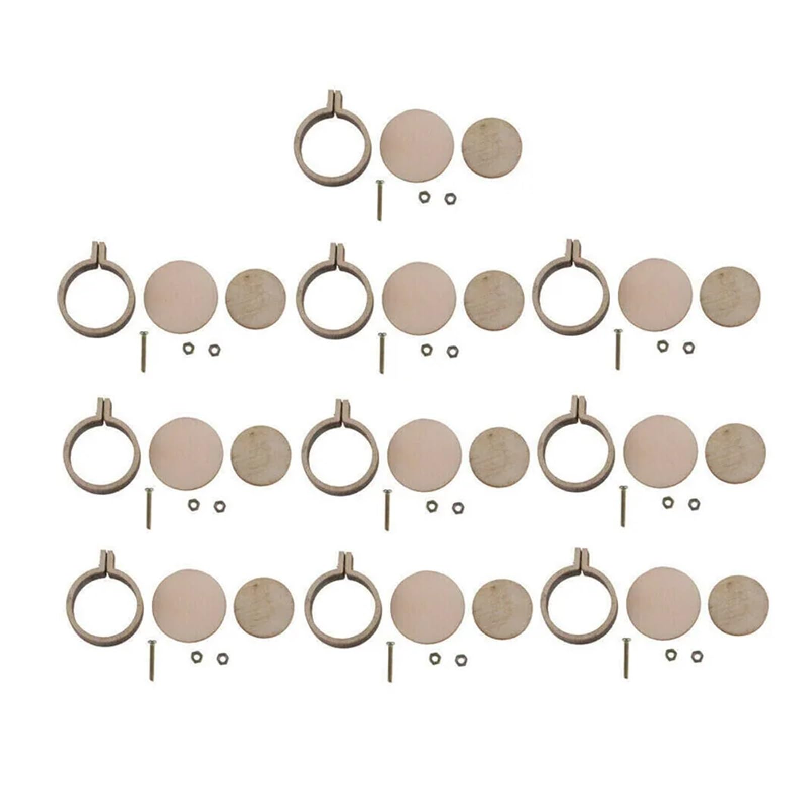 aro de bordado mini 10x 20x Mini anillo de aro bordado, marco punto cruz madera, colgante hecho a mano, manualidades, Kit costura circular(20PCS)