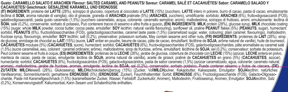 Yamamoto Nutrition, Freaker 20 barrette da 40 g, Gusto Caramello Salato, snack nutriente con 12g di proteine