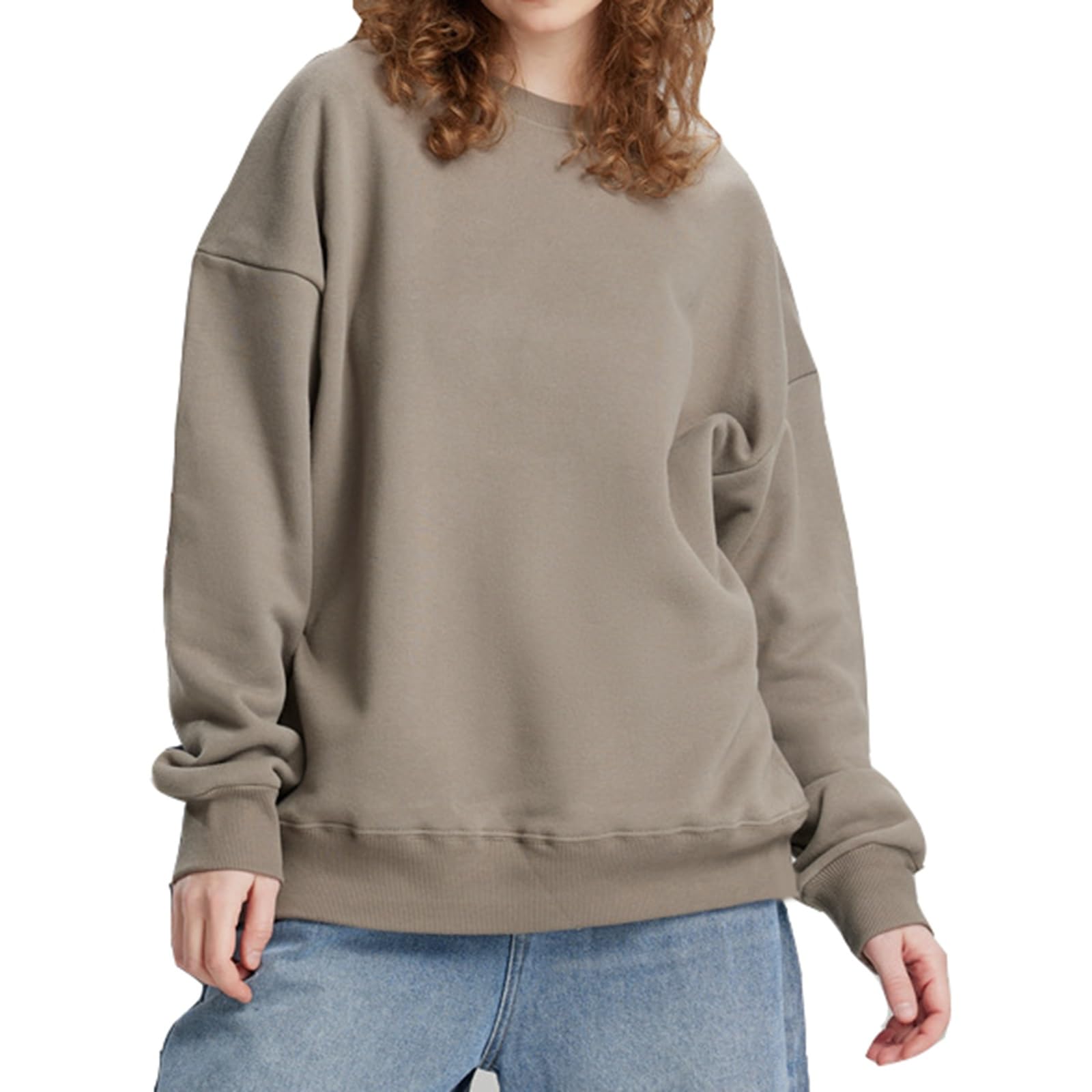 Felpa da Donna Girocollo Pullover Maniche Lunghe Pullover Classico Top Autunno Inverno Top Cotone Hip Hop Abiti Larghi e Semplici alla Moda