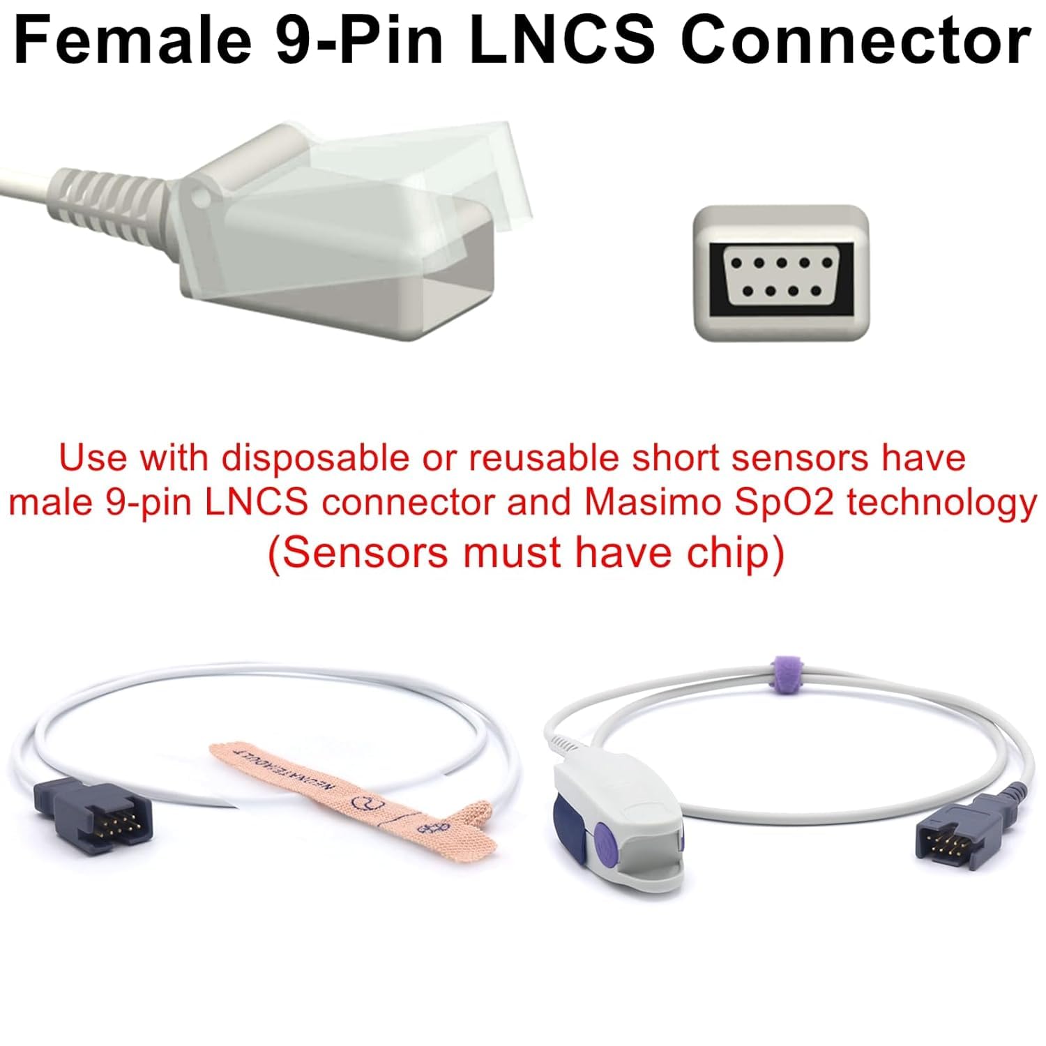skmeditec Cavo adattatore SpO2 da 7,2 piedi compatibile con il modulo Masimo, cavo di prolunga riutilizzabile per sensore SpO2 con connettore per monitor a 20 pin, ricambio per 2365 2055 2056 2057