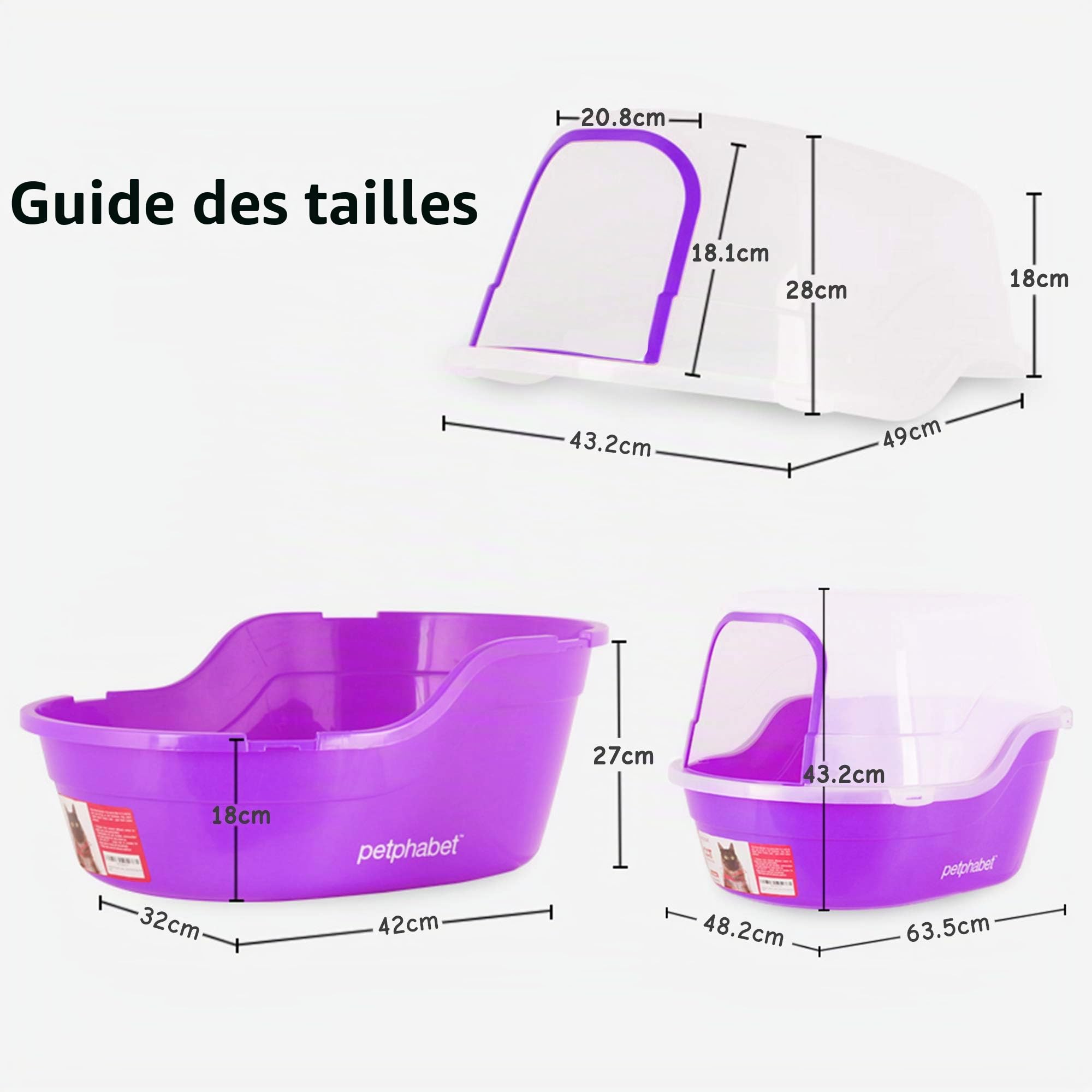 Maison de Toilette pour Chat Toilette Enveloppée pour Animaux XXL Multiple Couleur Disponible