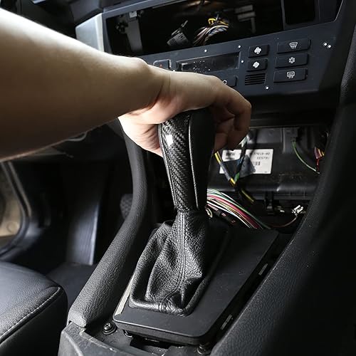 Miniatura 5 de YIWANG Cubierta de la cabeza de la perilla de palanca de cambios de fibra de carbono 100% real para BMW E39 E60 E61 E83 E53 E46 Accesorios de coche
