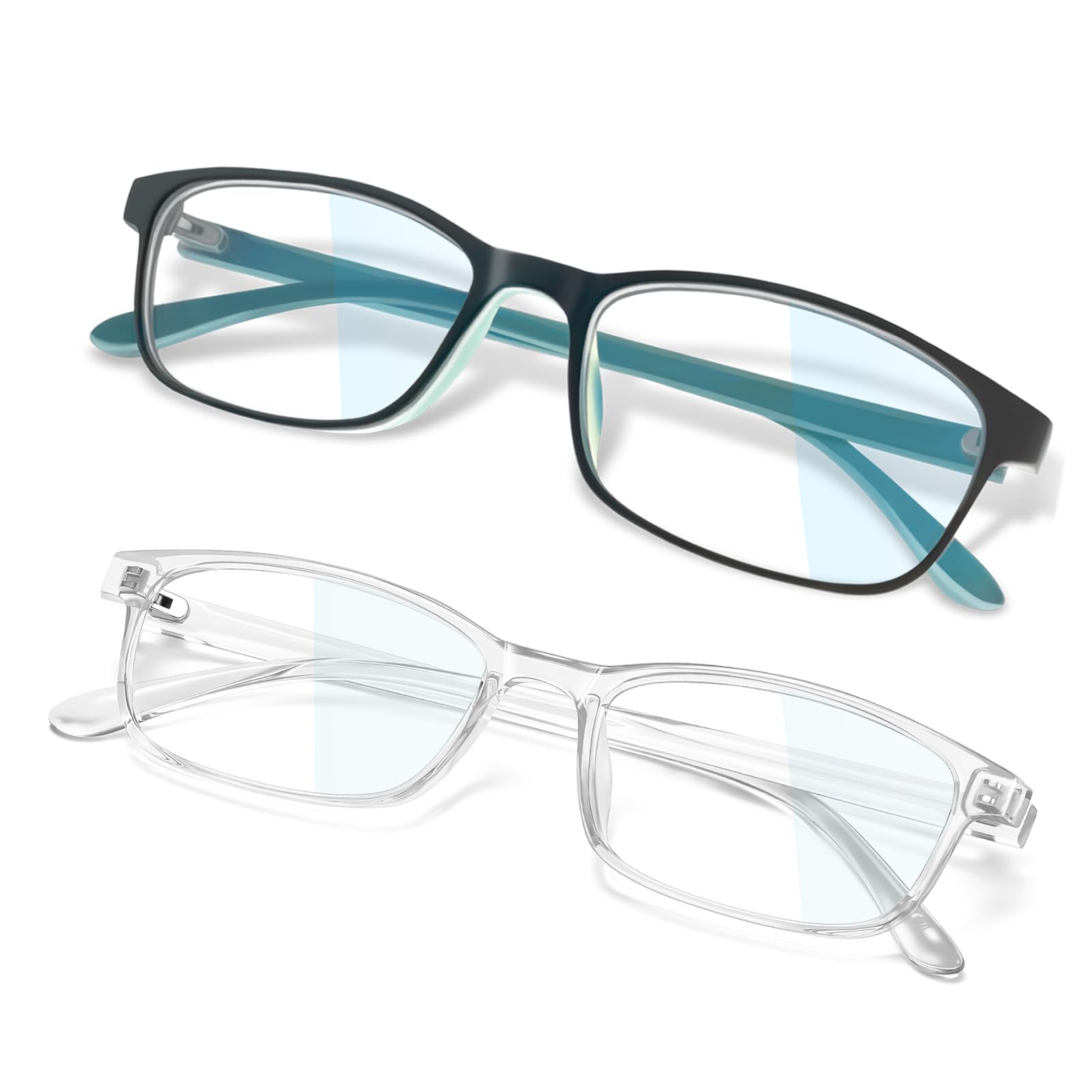 JEERO Blue Light Blocking Glasses - Lightweight Frame Computer Glasses, Anti Eyestrain & UV Glare, Non-Prescription