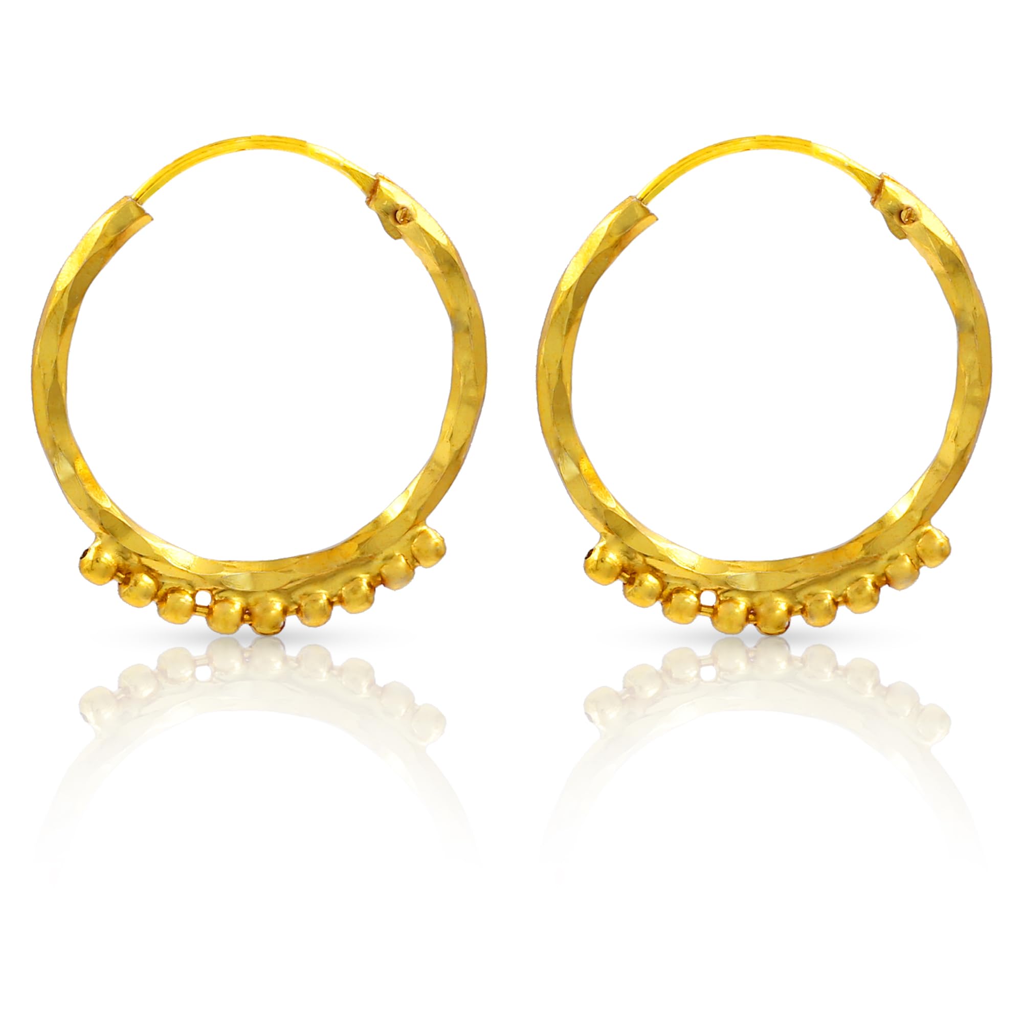 PRIVIU Studio Gold Plated Traditional Bali Stud Hoop Earrings for Women (B0C7R3TN3K) Amazon Price History, Amazon Price Tracker