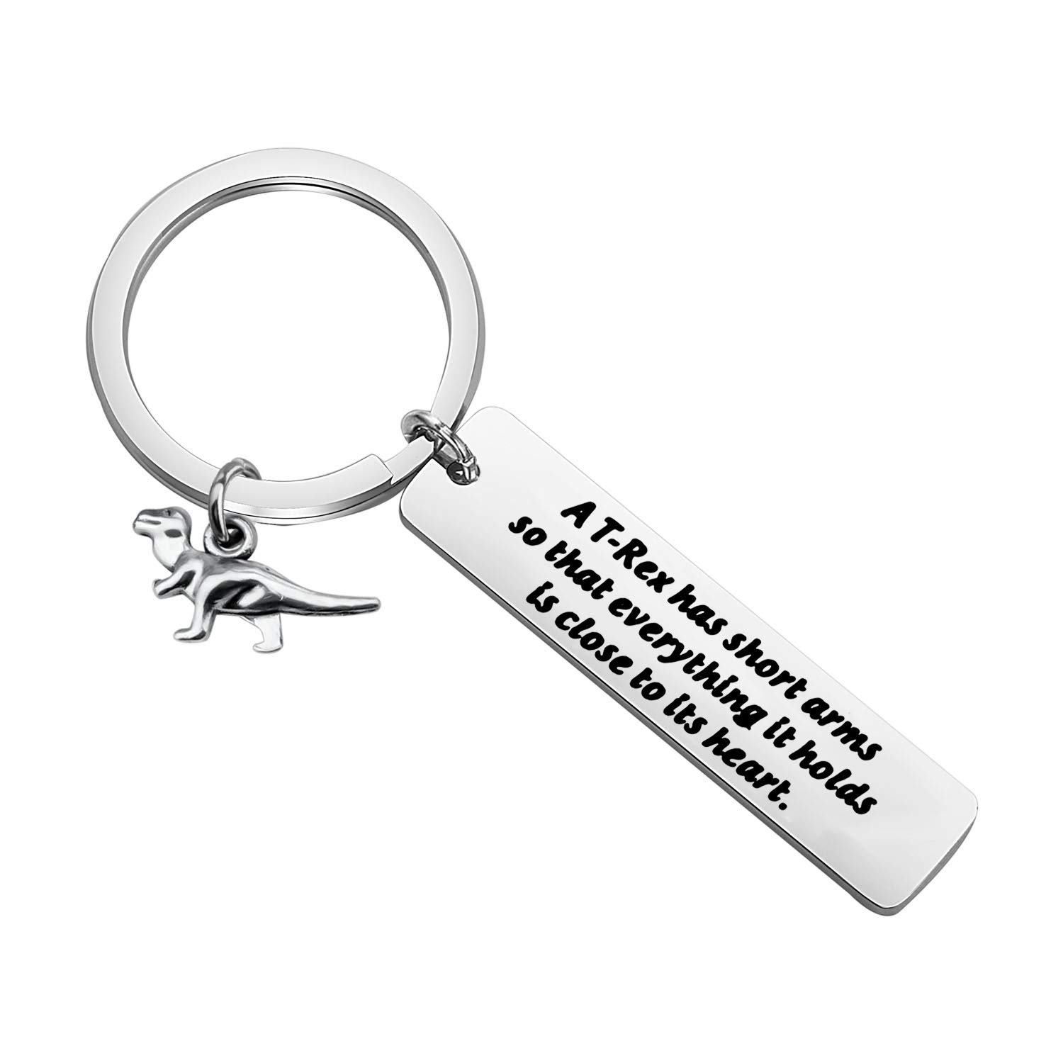 BAUNA Dinosaur Keychains T-Rex Gifts Animals Quote Jewelry