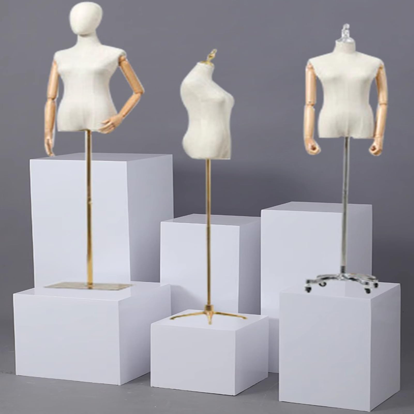 Présentoir sur Socle pour gâteaux, mannequins, Chaussures et Fleurs - 30 x 30 x 100 cm - Plateforme de scène pour Mariages, événements et boutiques de Mariage - Socle de présentation polyval
