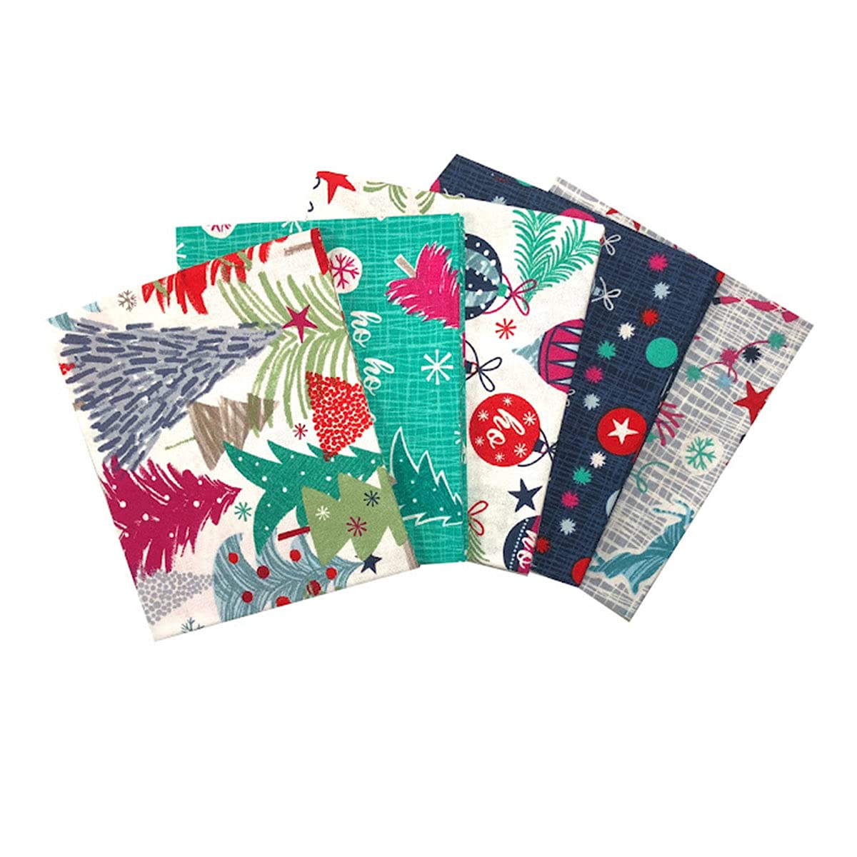 The Craft Cotton CoAmazing Christmas Fat Quarters Collection (45cm x 55cm) (100% Cotton Fabric - Ideal for Christmas Projects, Quilting, Bunting) (Colourful Christmas)