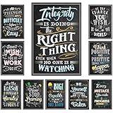 Chalkboard Style Motivational Classroom Posters (11.5' x 17') | Inspirational Quotes for Classroom Decoration (Set of 10 - Regular)