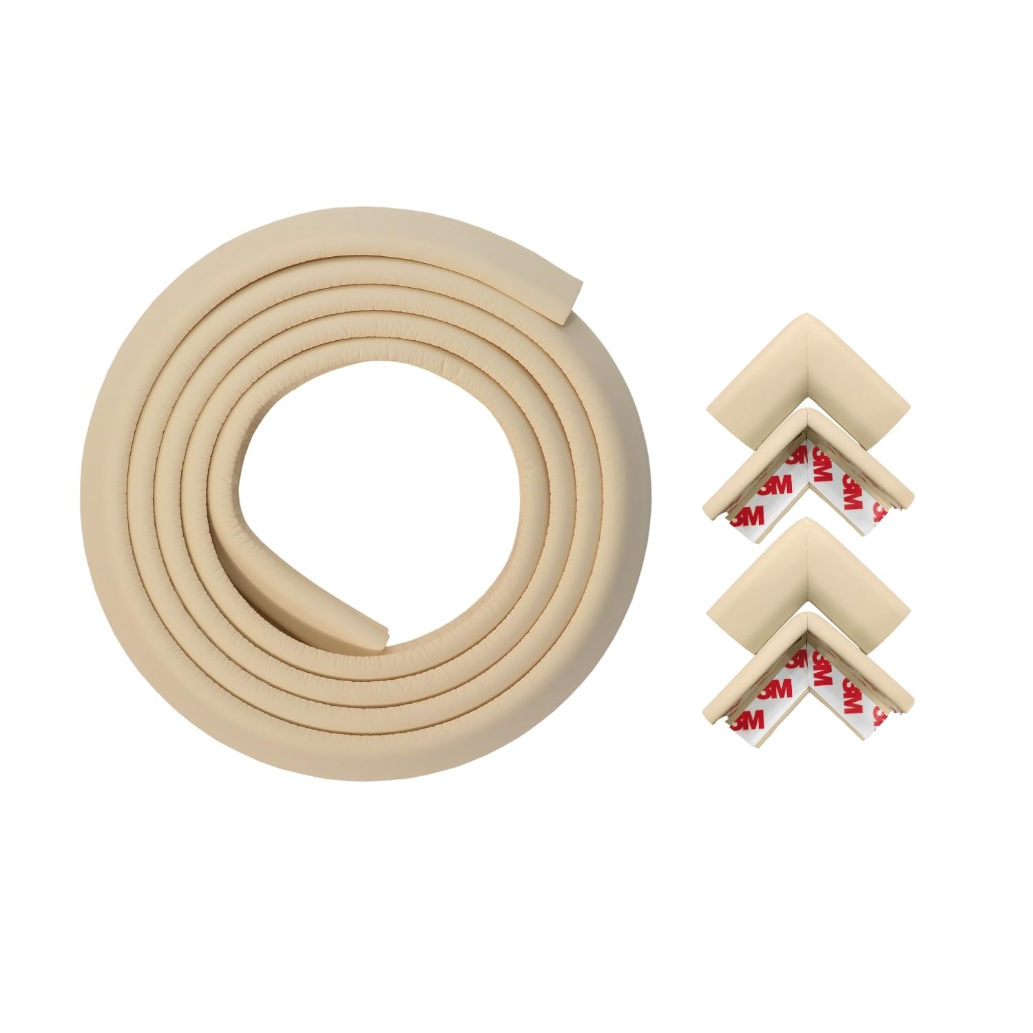 BabySafeHouse Pre-Taped Furniture Edge Guard and Corner Protector - 6.5ft Edge + 4 Corner Guards (Beige Color) for Baby Proofing & Child Safety-image-11