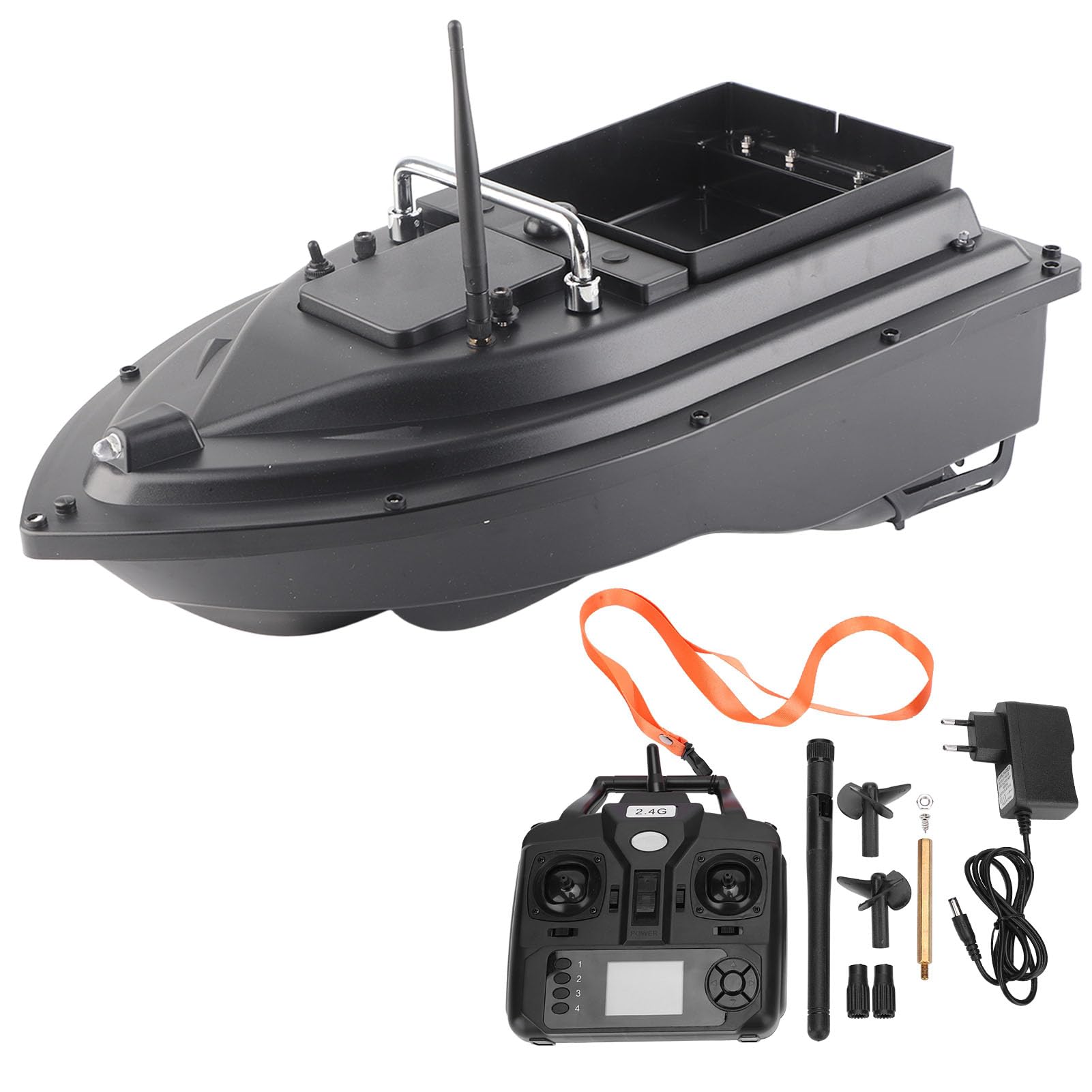 Gonetre GPS 500 m Ferngesteuertes Fischerboot, RC Boot, Ferngesteuertes Boot, 100-240V ABS-Nistboot, Ferngesteuerter Angelköder, Ferngesteuert, Futterboot, Angelzubehör (EU -Stecker)