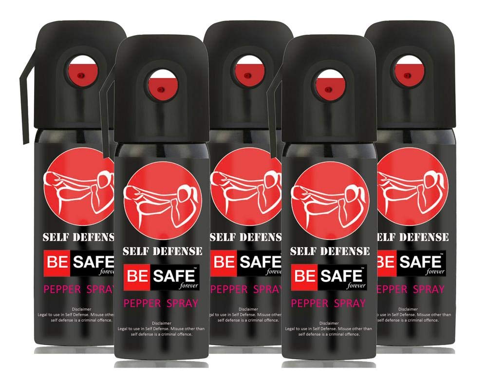 BE Safe Forever Self Defense Pepper Spray - 35 gm (Red) (Combo of 5)
