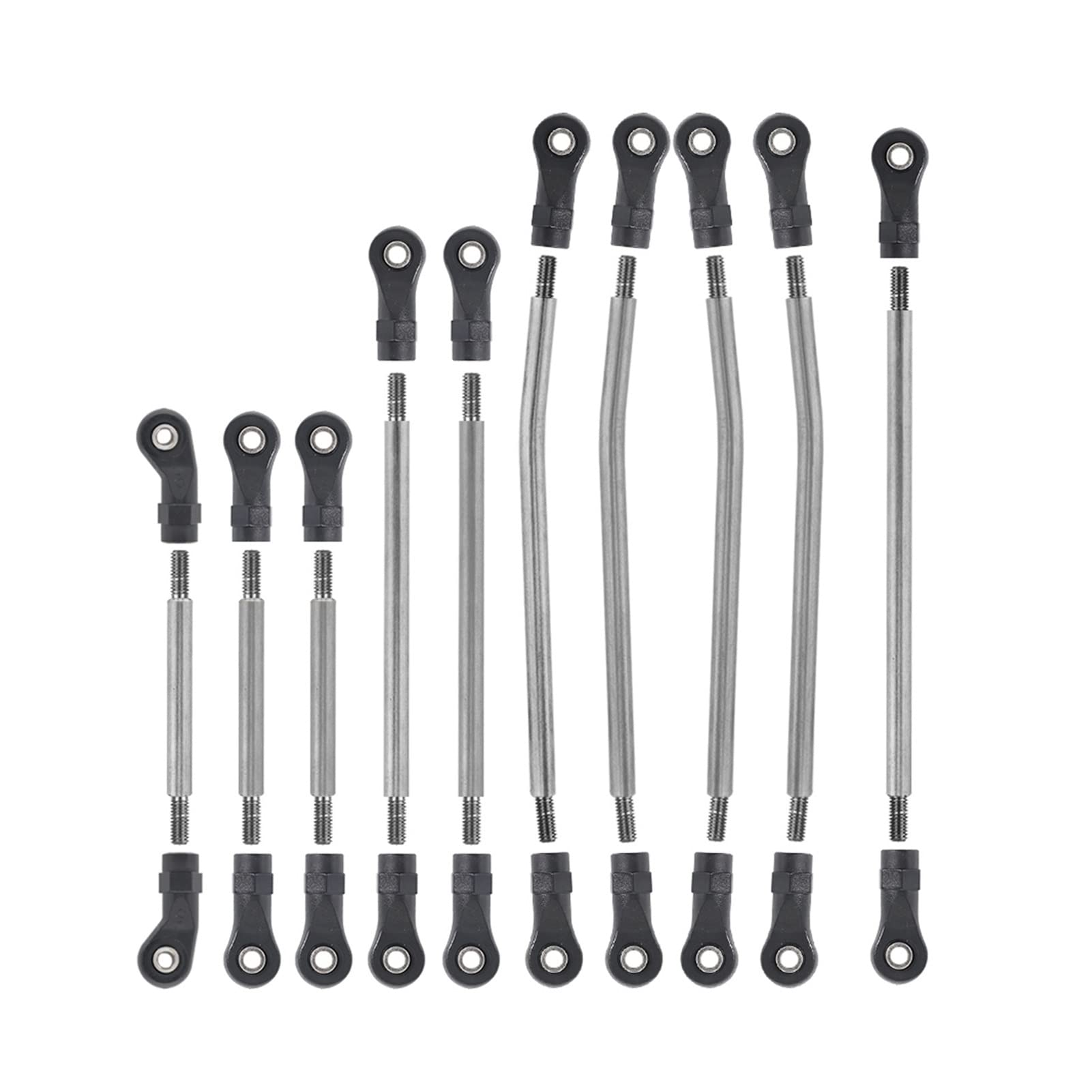 10 Pcs/Set Metal Link Set ABS Rod End Suspension Steering Links 1/10 RC Crawler 324mm Wheelbase, for, for Traxxas, for TRX-4 Defender Rc Car Suspension Arm Link