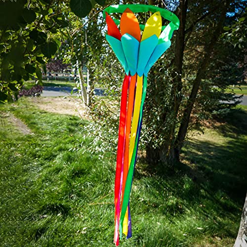 Manche à air fleur de lotus 96,5 cm décoration extérieure vent multicolore