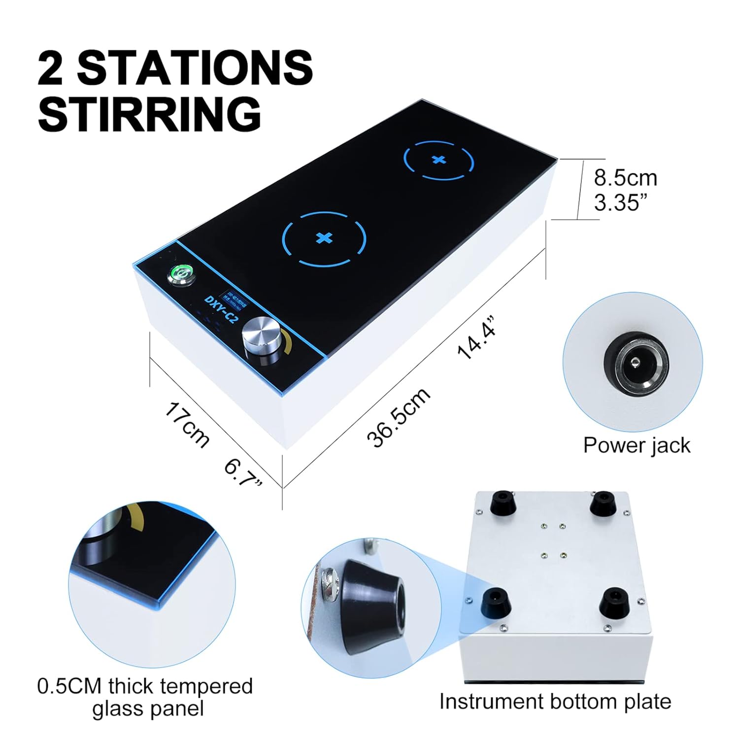 Digital Magnetic Stirrer Mixer 4L Stirring Capacity Magnetic Stirrer Hot Plate Lab Stirrer 100-2000 RPM with Stir Bar No Heating Function (2)