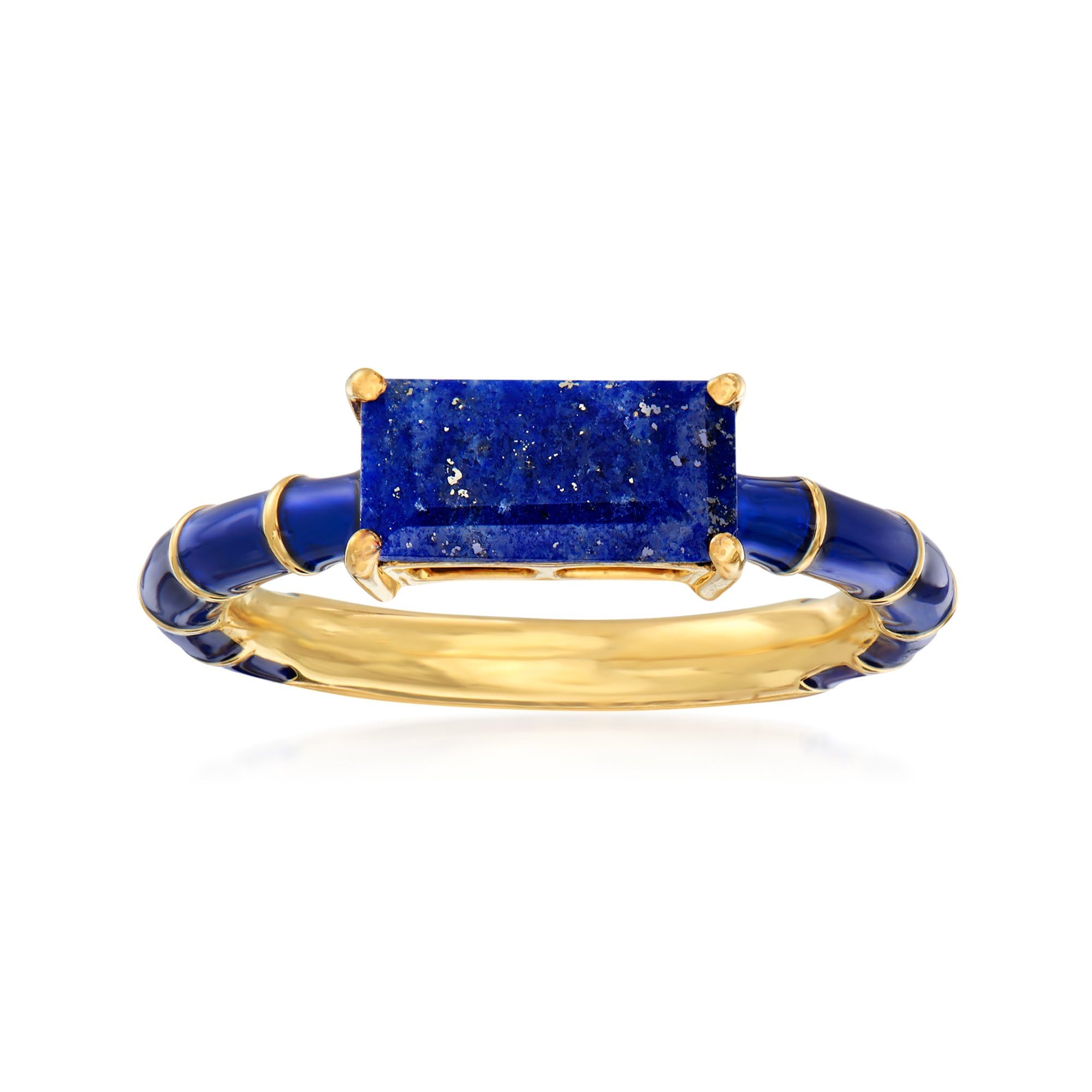 Ross-Simons Gemstone and Enamel Ring in 18kt Gold Over Sterling