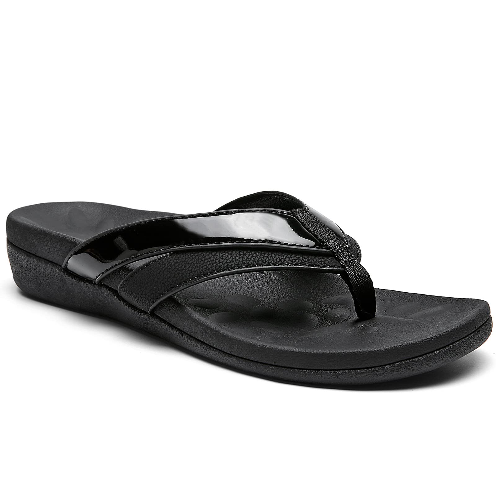 MEGNYAComfortable Flip Flops for Women, Arch Support Walking Sandals Outdoor, Casual Orthotic Sandals