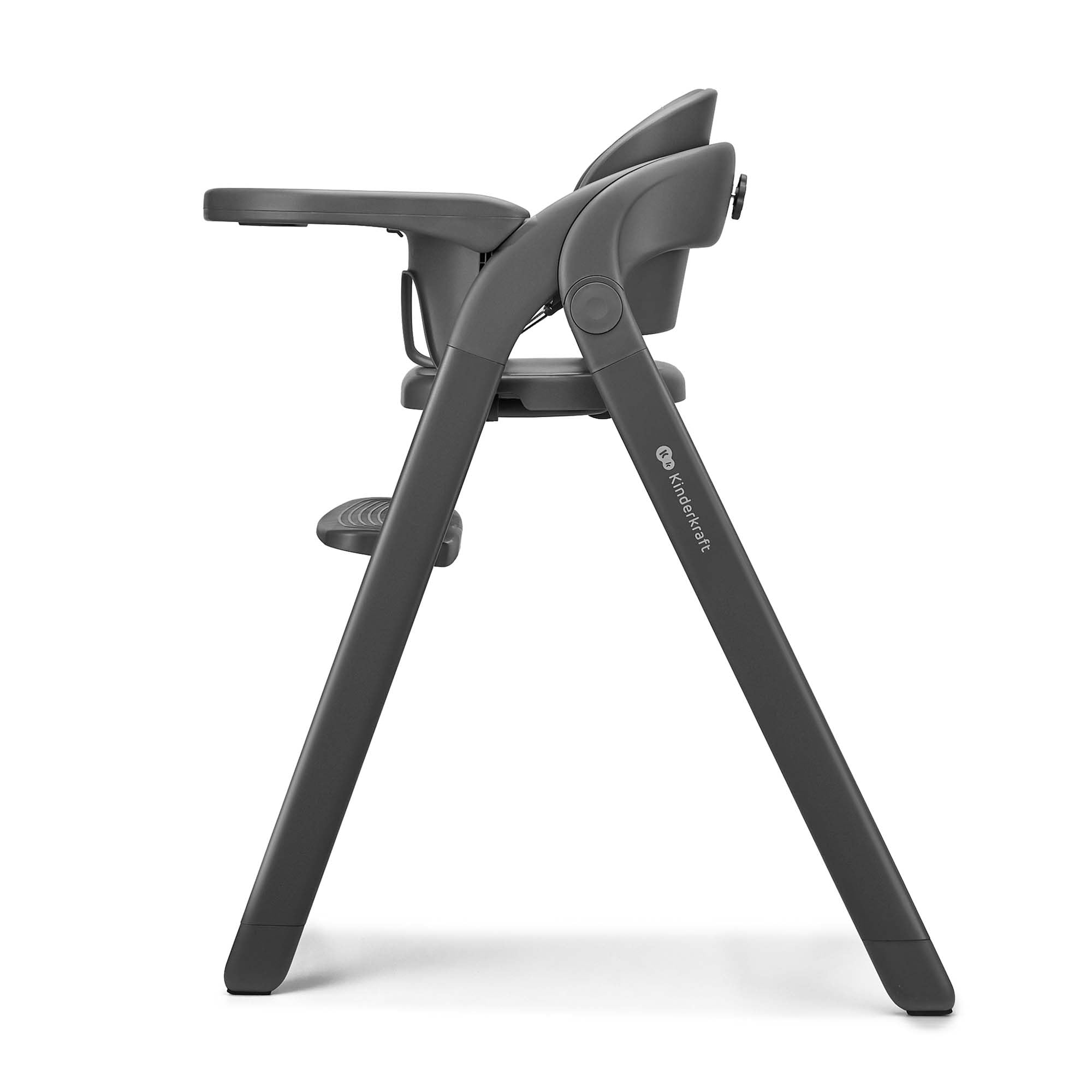 Kinderkraft TINO Chaise Haute 3-en-1, Réglable, Harnais 5 Points, Plateau Amovible, Pliable, Facile à Nettoyer, Croît avec l'Enfant, Idéale pour Enfant et Adulte, Gris