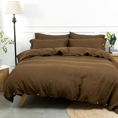 Miniatura 42 de S VICTORY SYMBOL - Juego de funda de edredón de lino 100% orgánico, juego de ropa de cama de lino francés lavado a piedra, funda de edredón