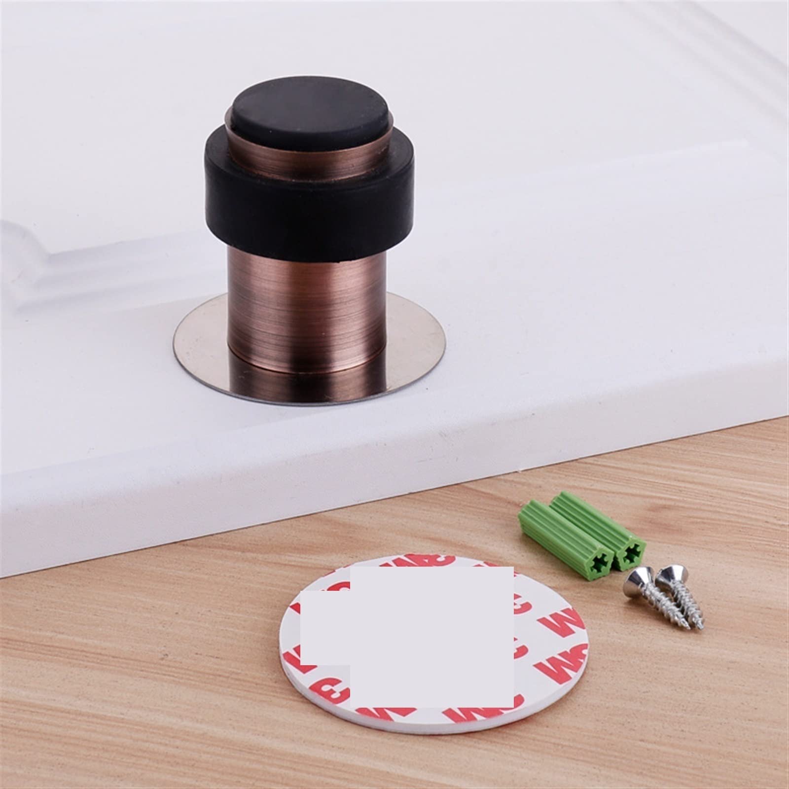 Butée de porte ronde en acier inoxydable finition bronze de qualité