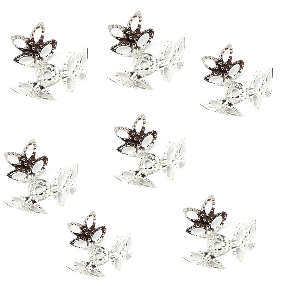 Zhiheng500PCS Clover Bead Caps Hollow Flower Spacer Bead End Caps for Earring Bracelet Necklace Jewelry Making Jewelry Finding Supplies